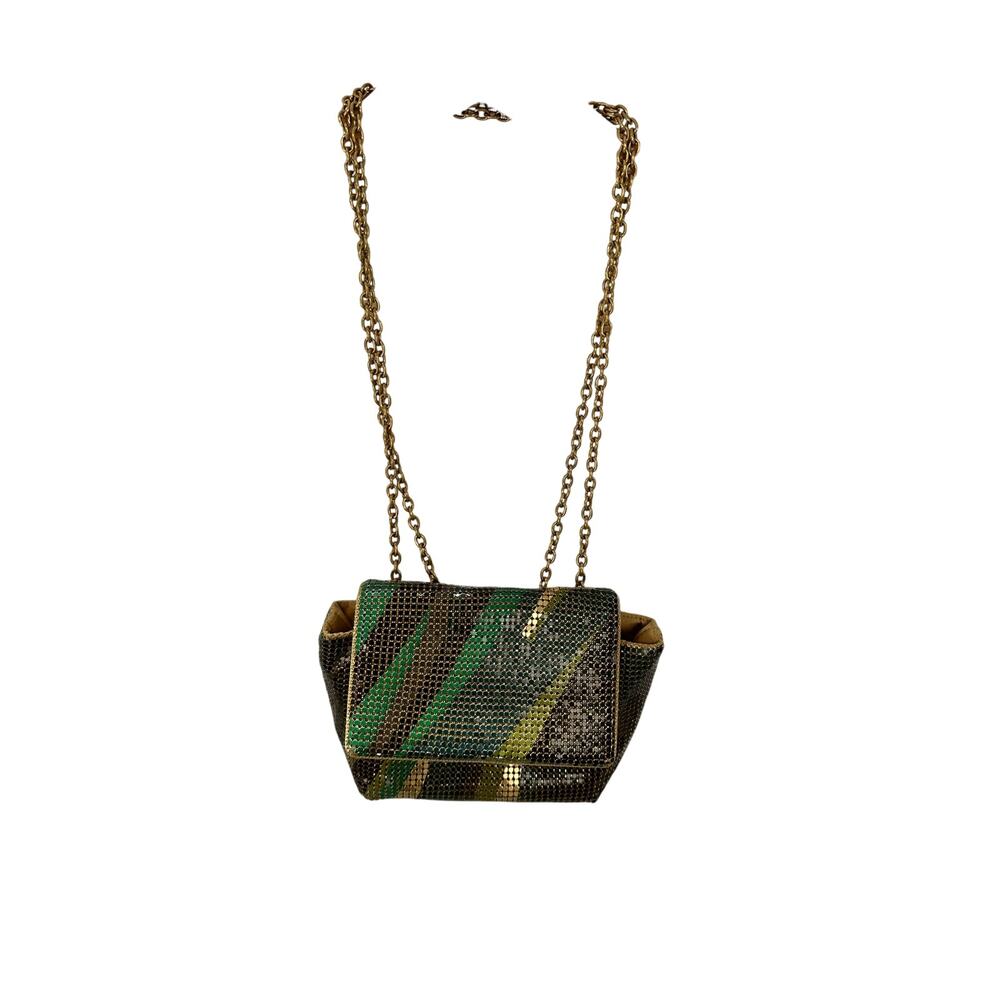 BCBGMAXAZRIA Sequin Gradient Mesh Purse with Gold Chain